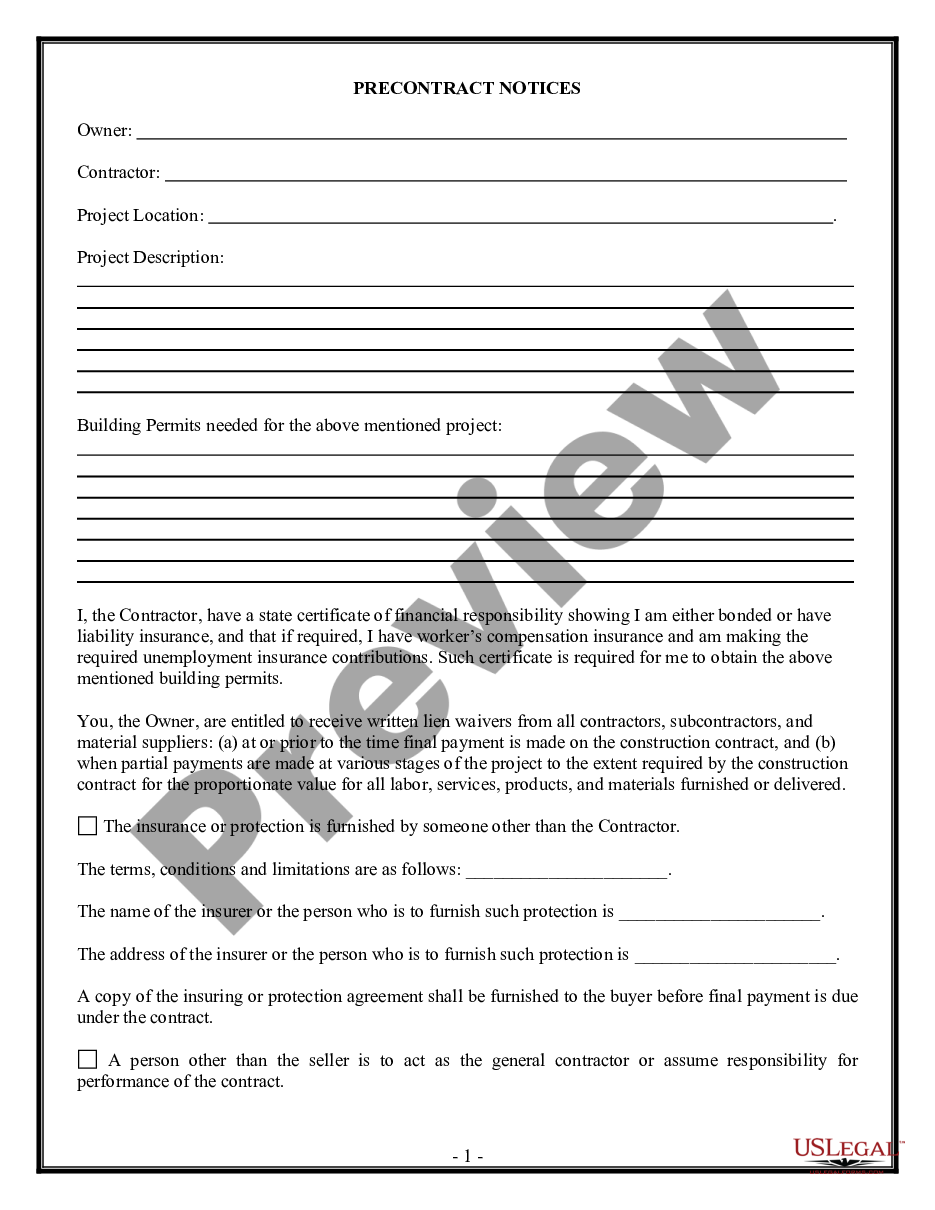 page 0 Trim Carpenter Contract for Contractor preview