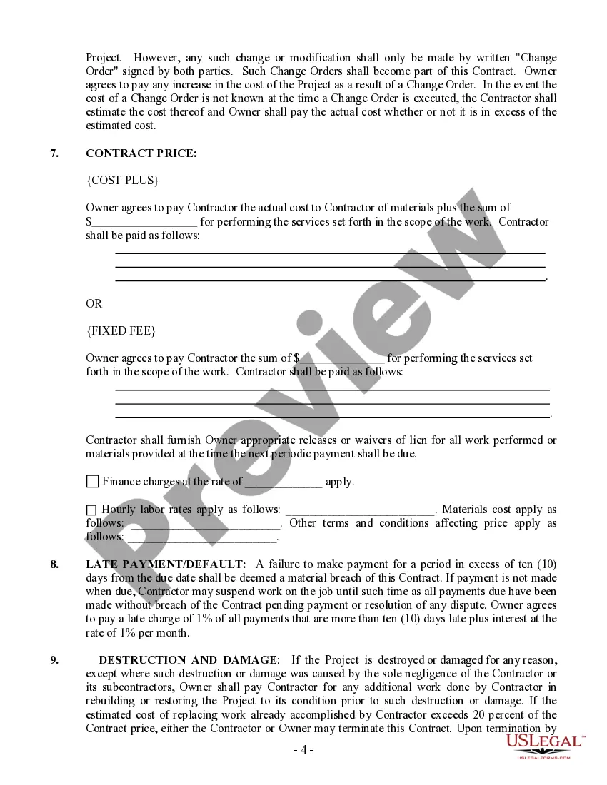 Preview Trim Carpenter Contract for Contractor