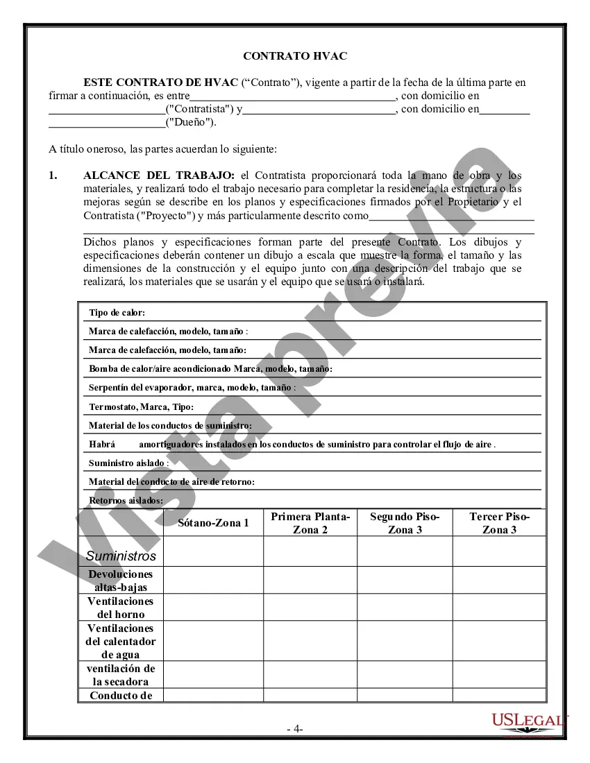 Preview Contrato HVAC para contratista
