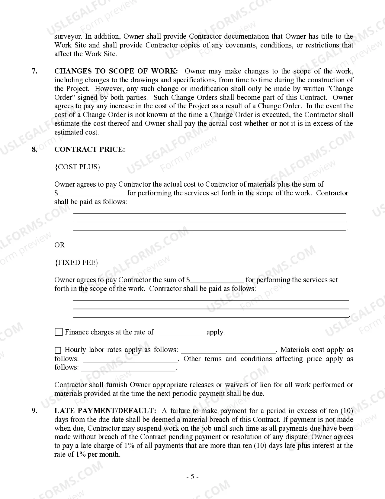 Preview HVAC Contract for Contractor