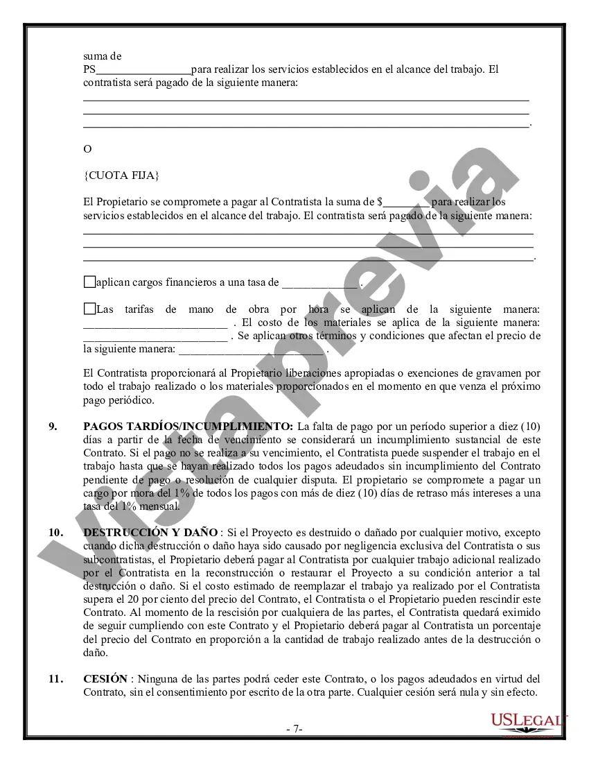 Preview Contrato de paisajismo para contratista