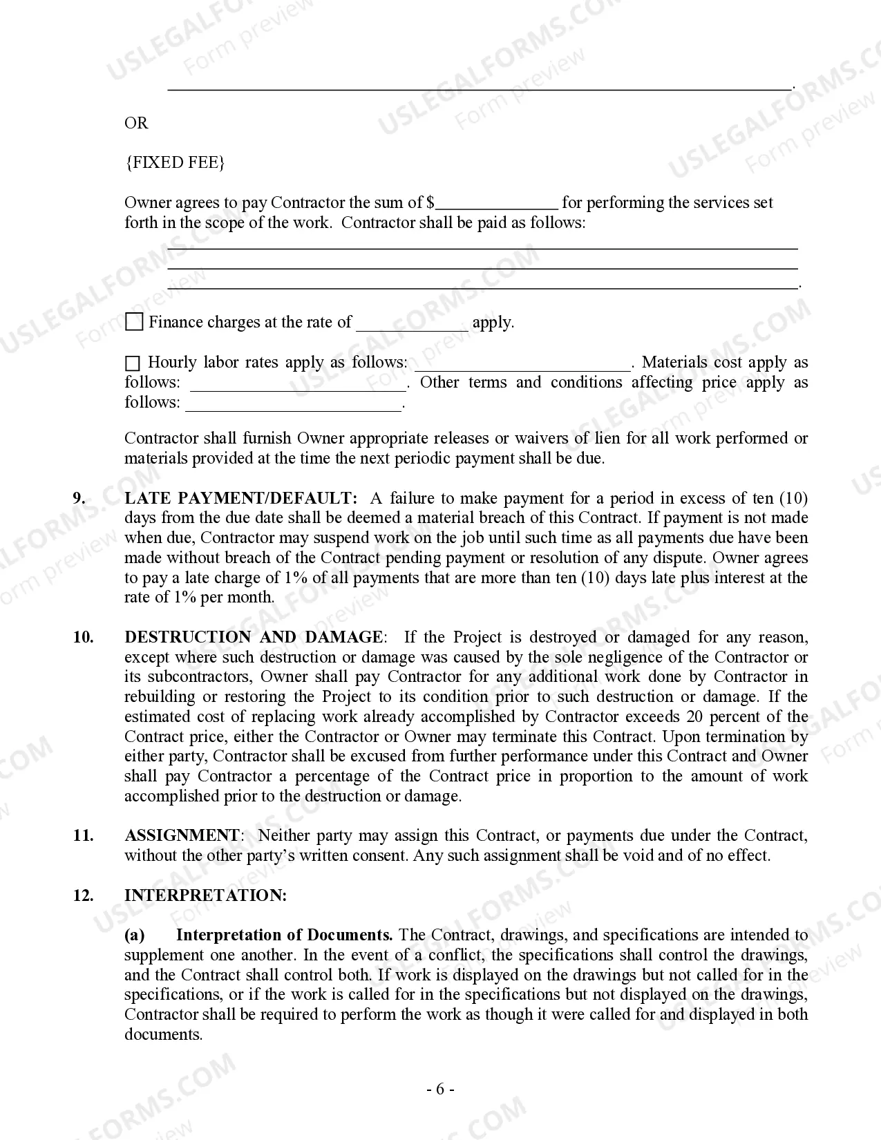 Preview Landscape Contract for Contractor
