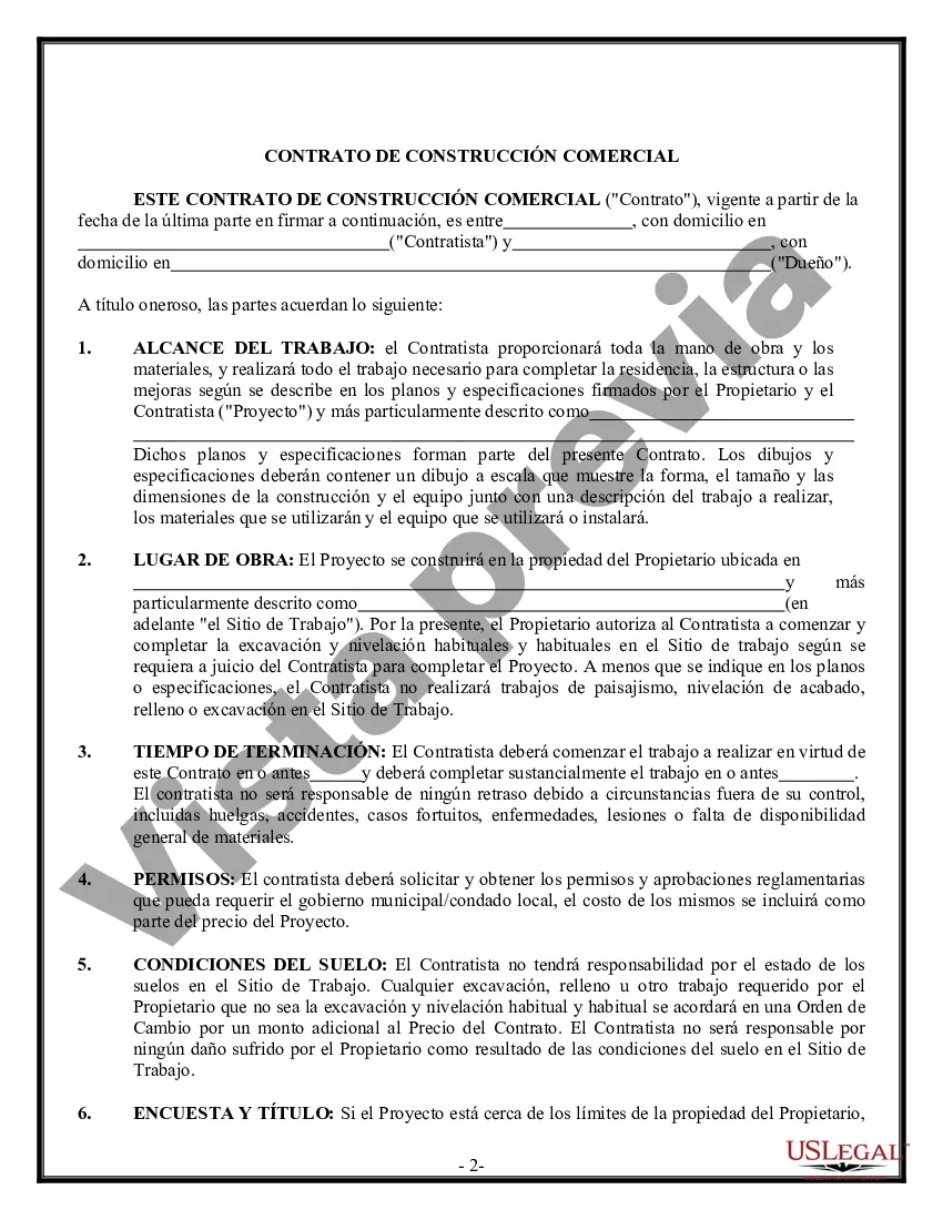 Preview Contrato Comercial para Contratista