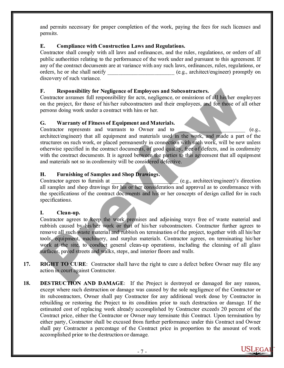page 6 Commercial Contract for Contractor preview