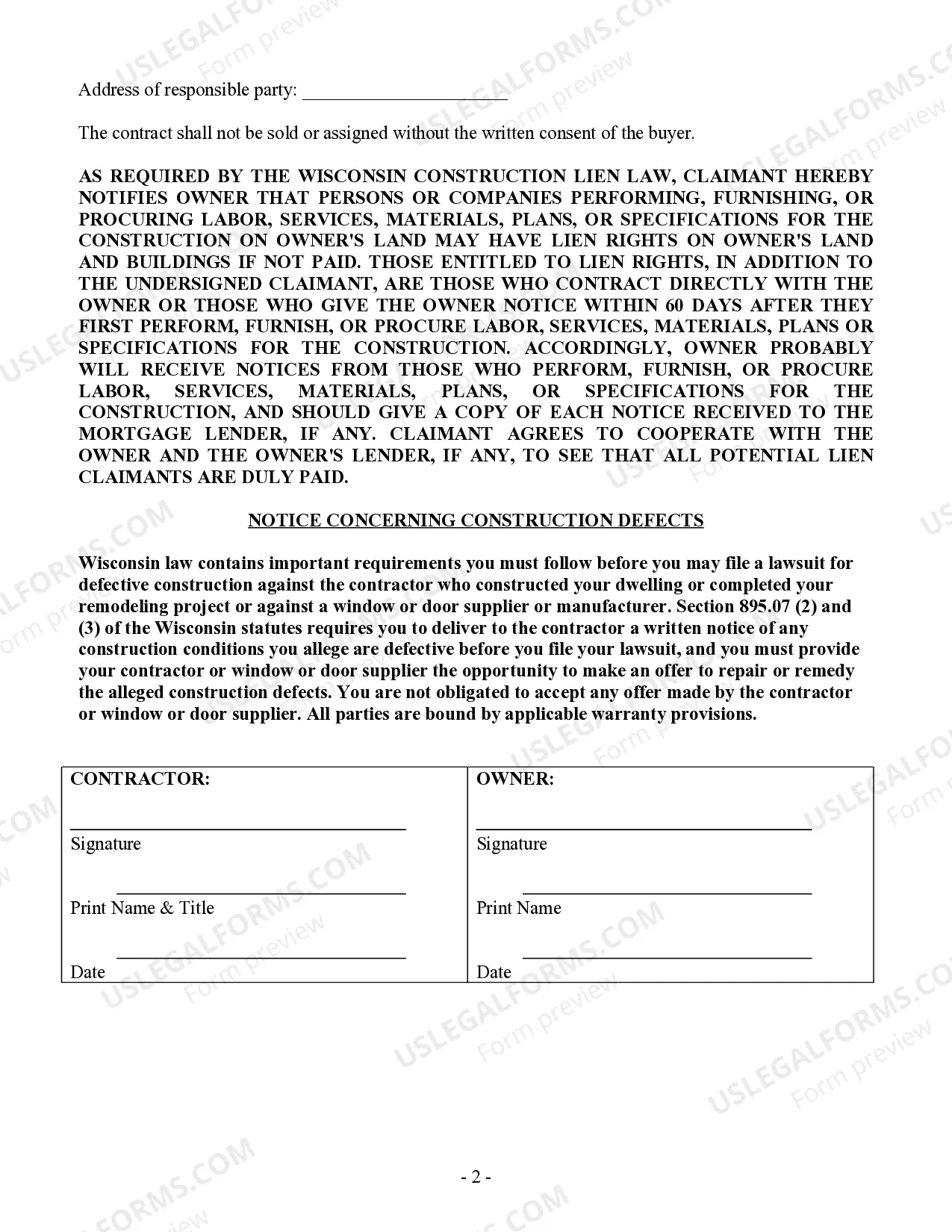 Preview Excavator Contract for Contractor