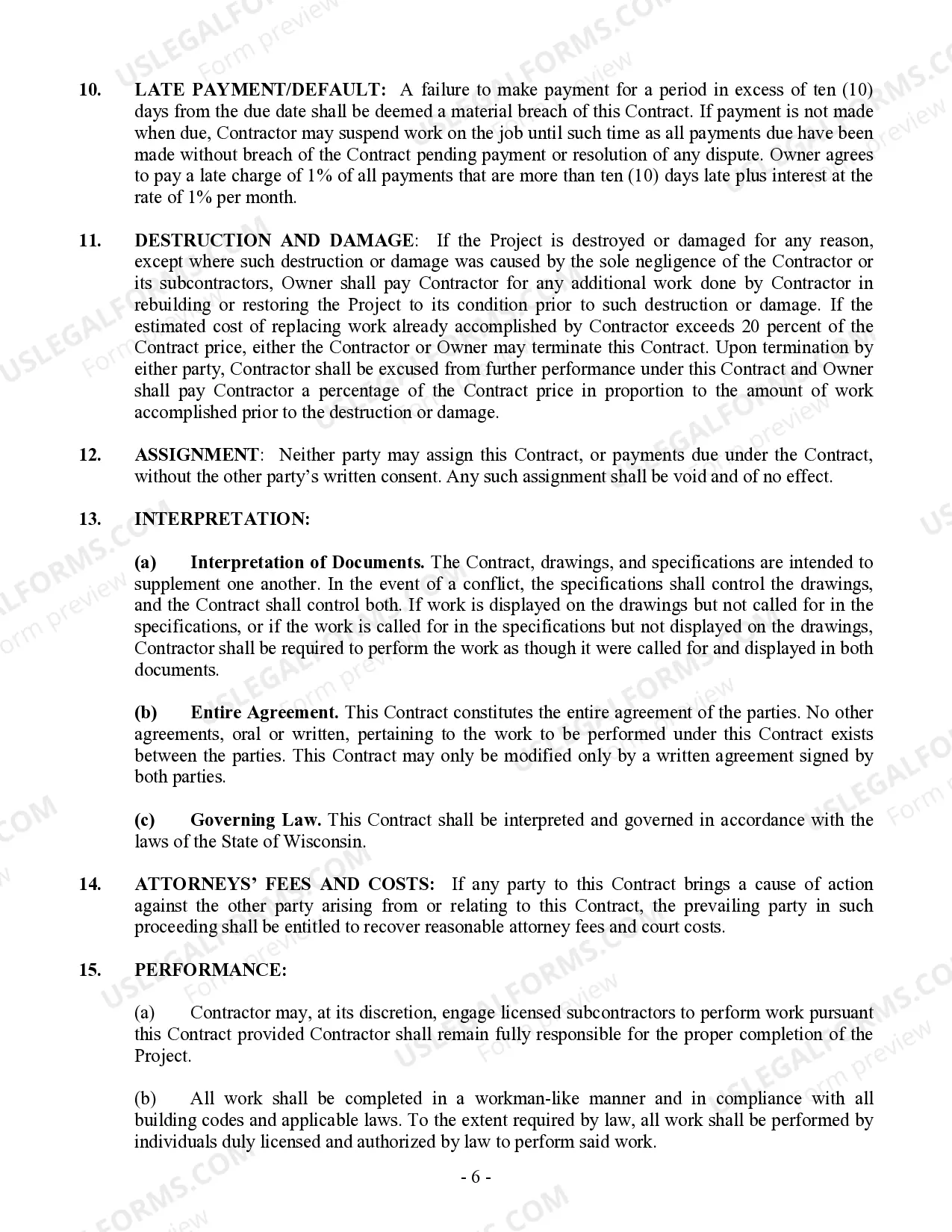 Preview Renovation Contract for Contractor