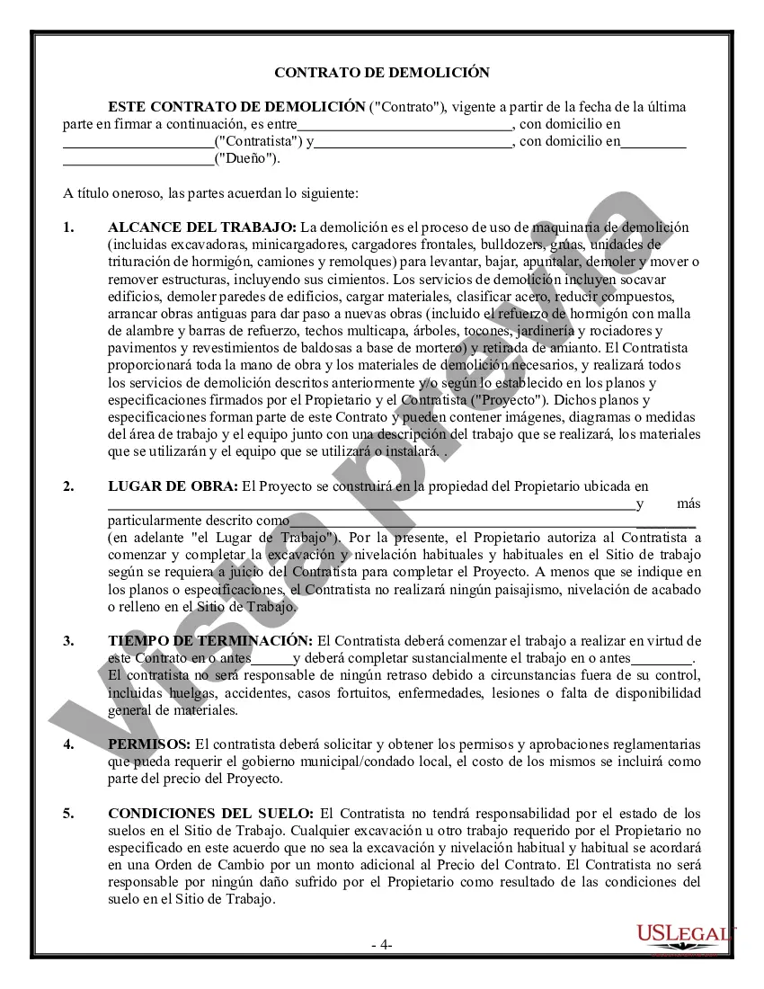 Preview Contrato de demolición para contratista
