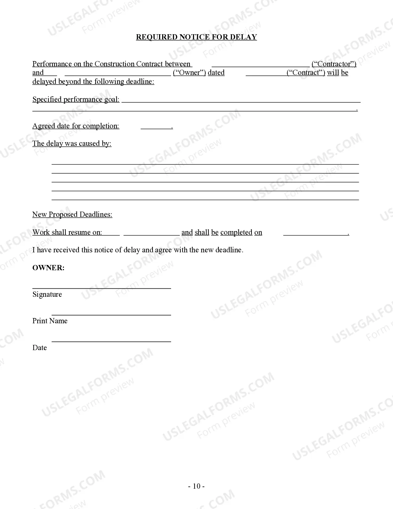 Preview Demolition Contract for Contractor