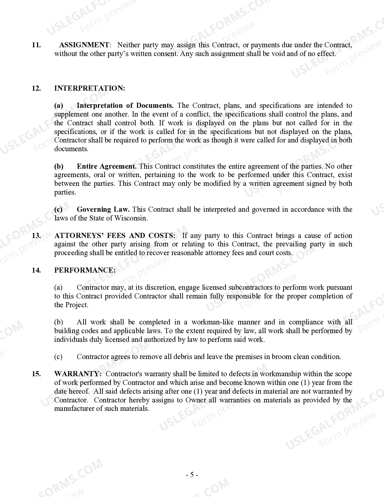 Preview Demolition Contract for Contractor