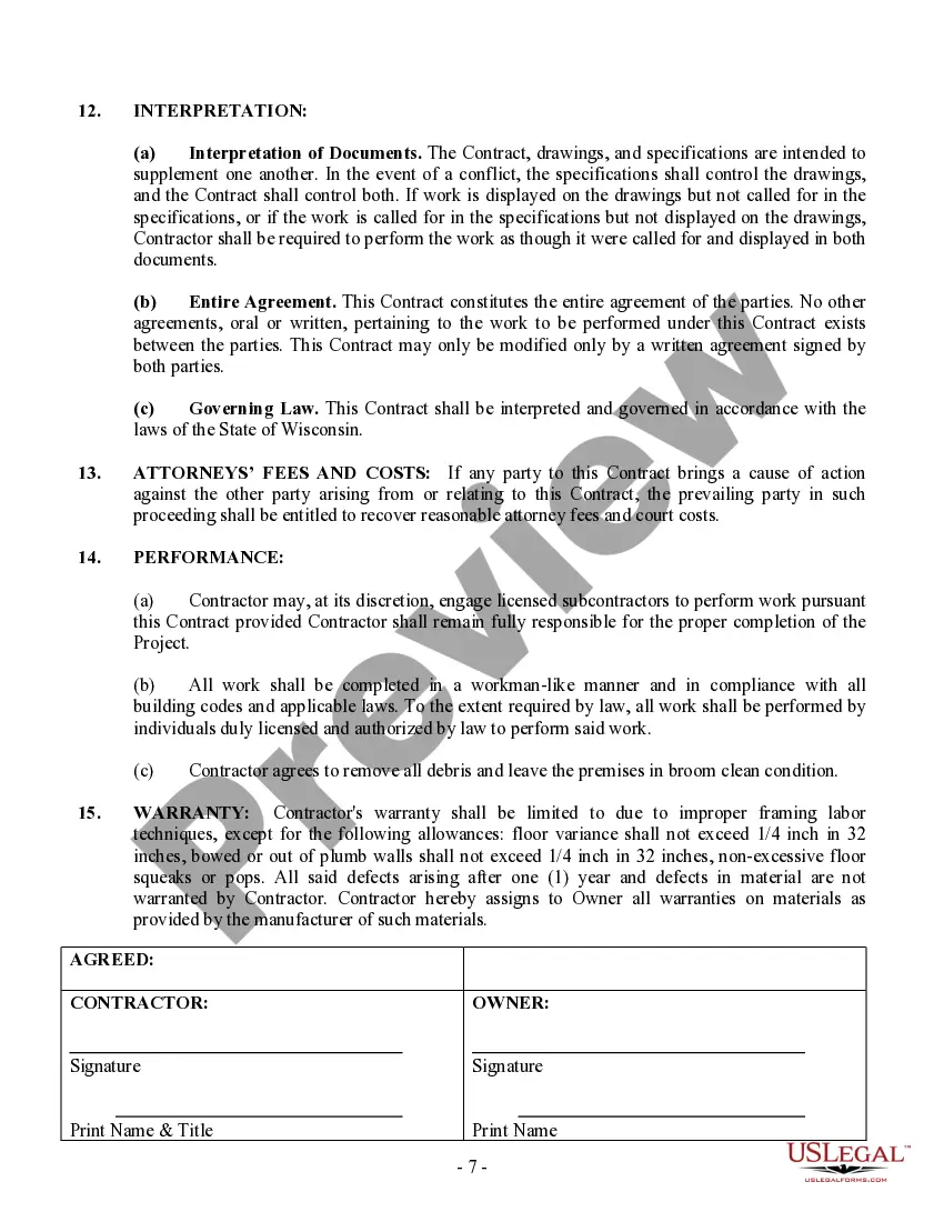 Get Framing Contract for Contractor Preview Framing Contract for Contractor