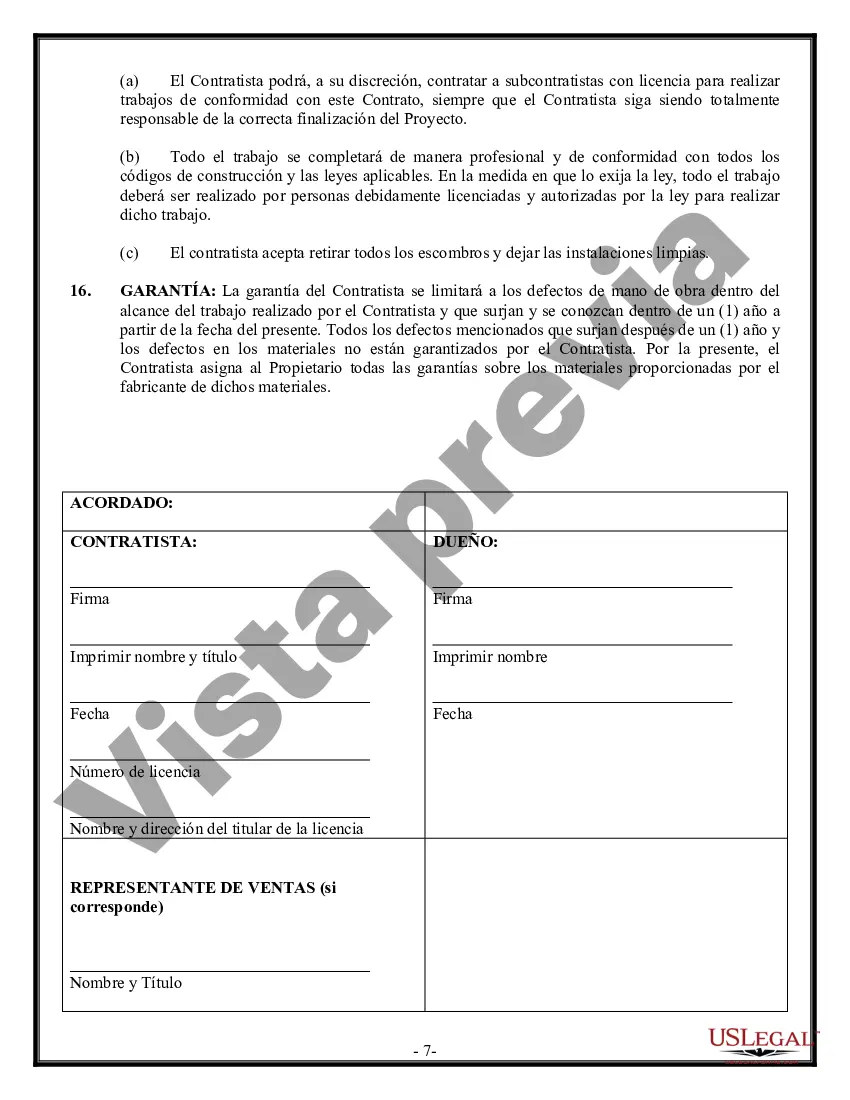 Preview Contrato de pavimentación para contratista