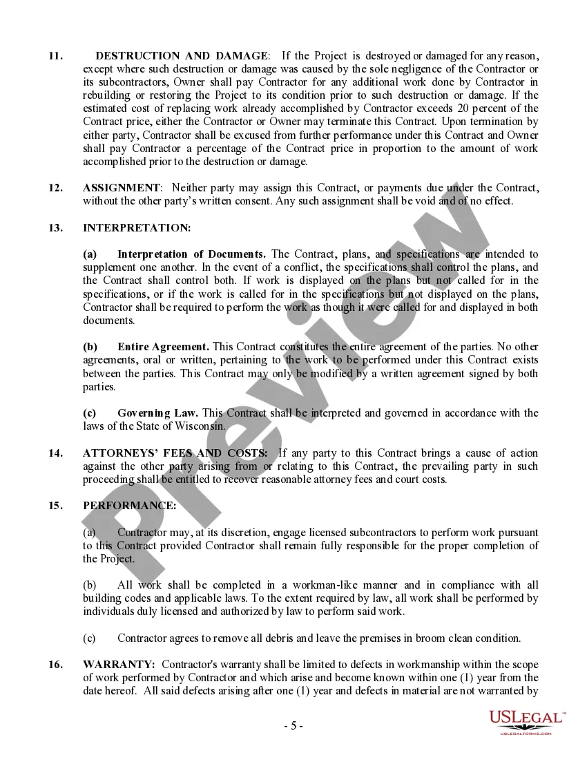 Preview Site Work Contract for Contractor