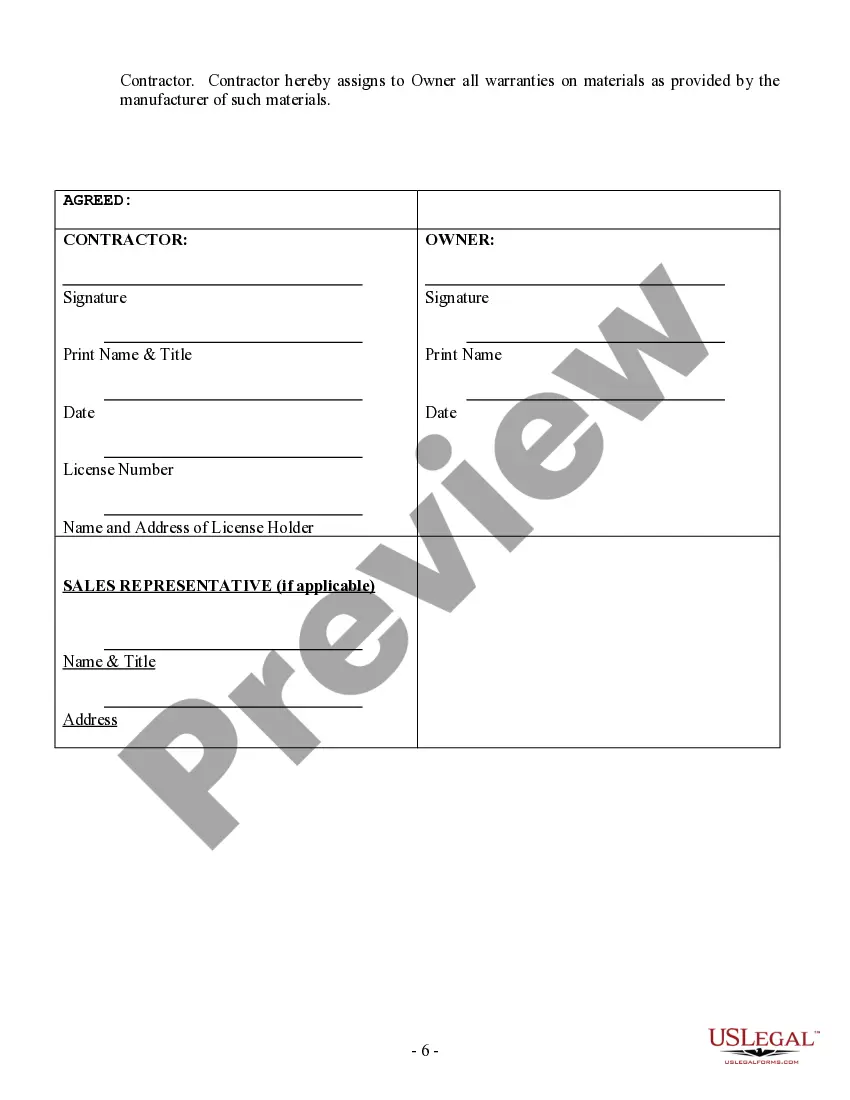 Preview Site Work Contract for Contractor