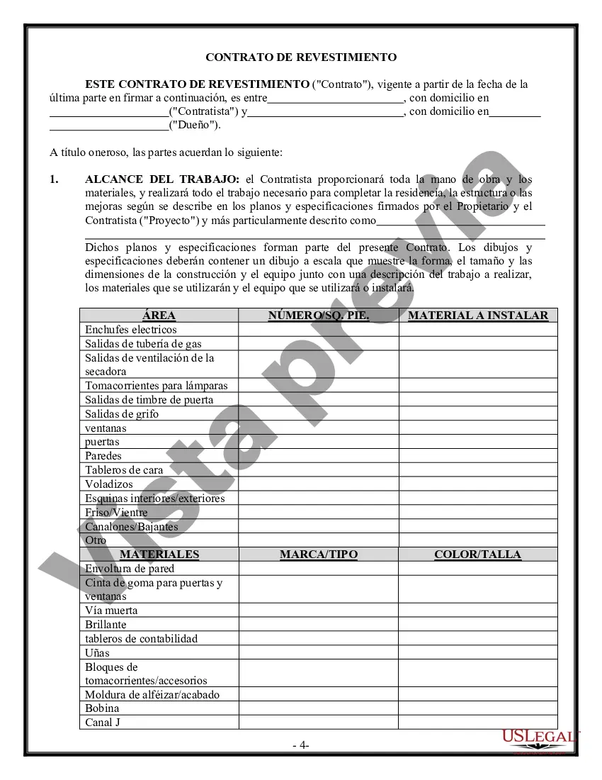 Preview Contrato de revestimiento para contratista