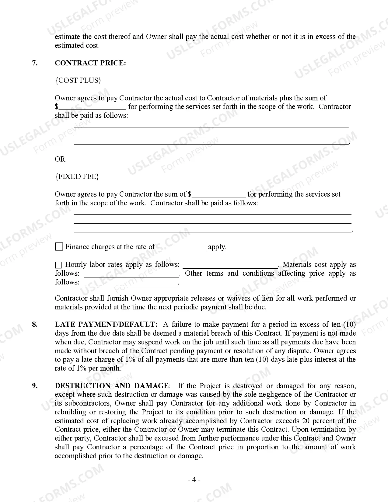 Preview Refrigeration Contract for Contractor