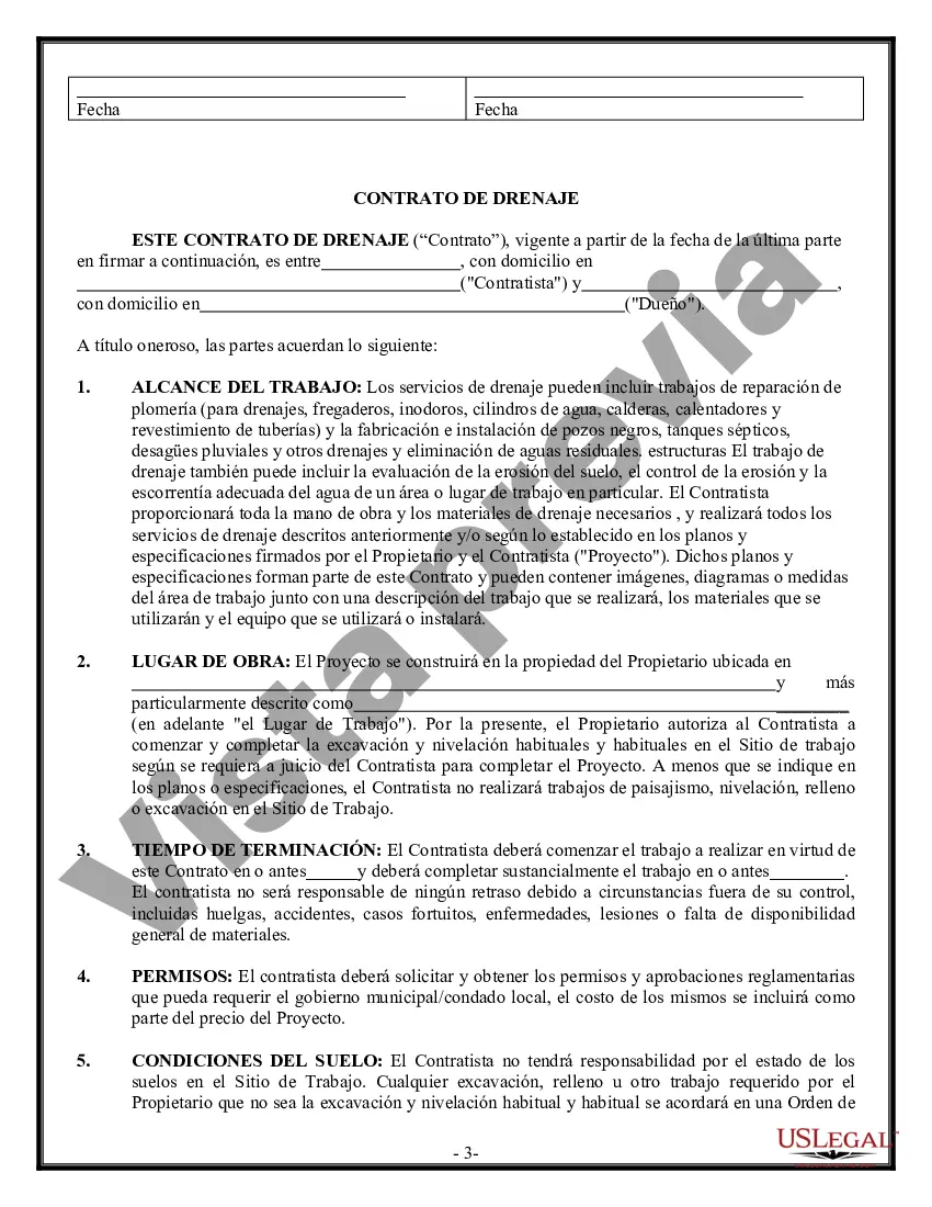 Preview Contrato de Drenaje para Contratista