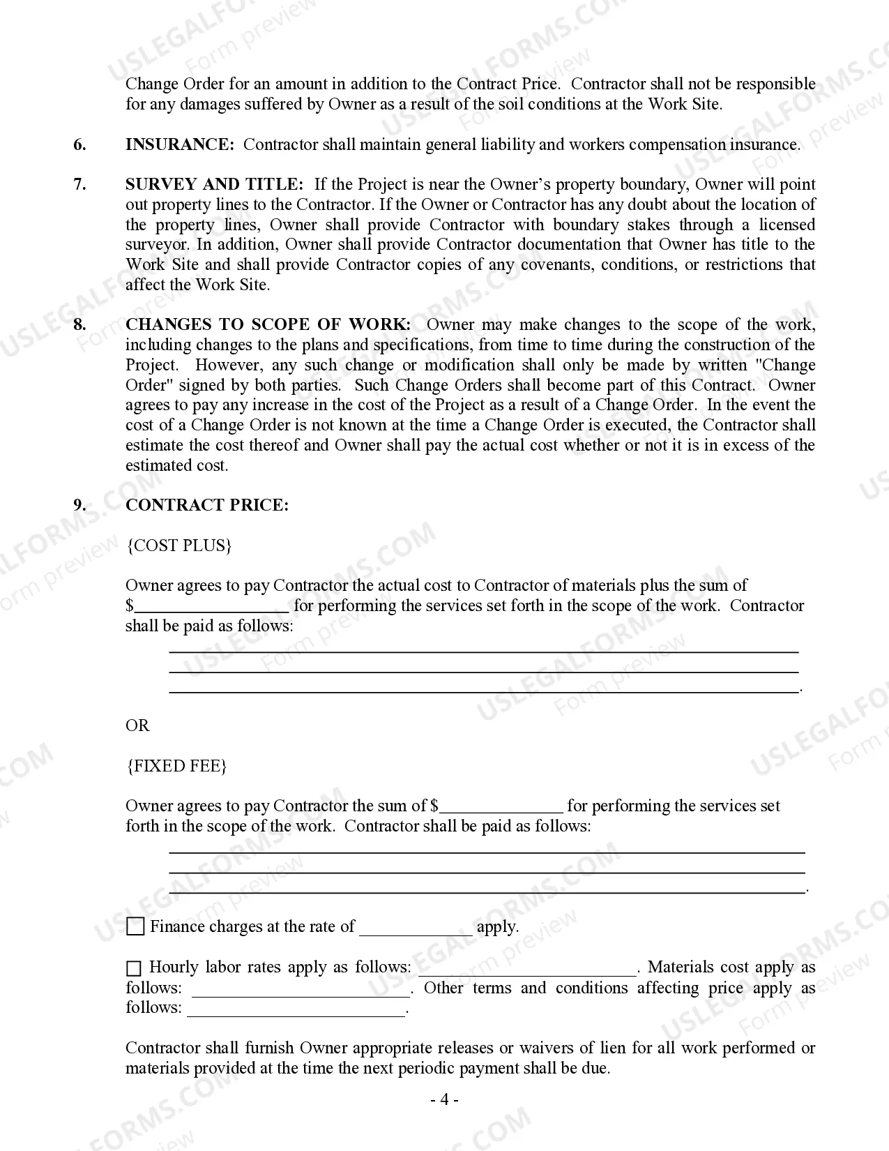 Preview Brick Mason Contract for Contractor