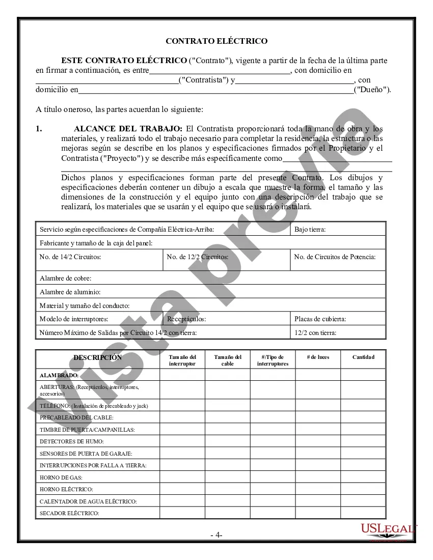 Preview Contrato Eléctrico para Contratista