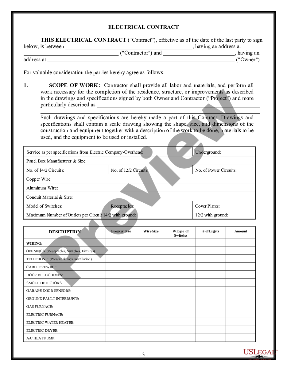 page 2 Electrical Contract for Contractor preview