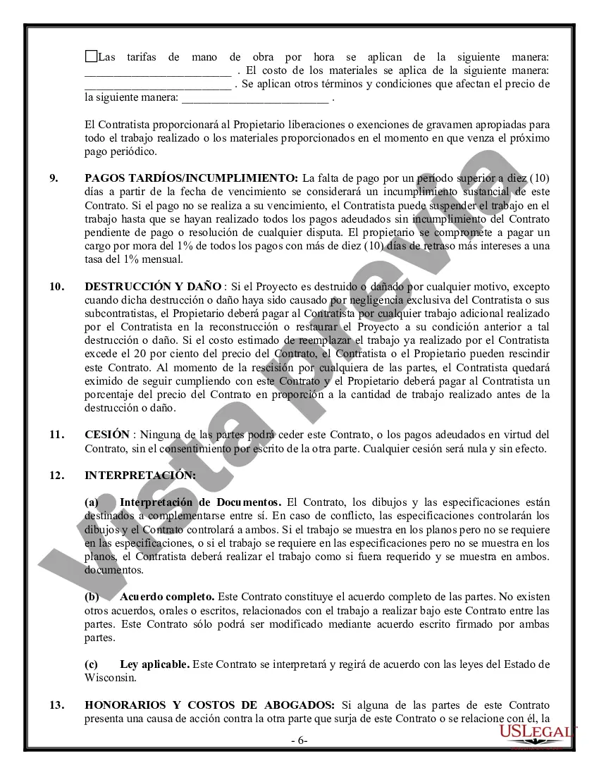 Preview Contrato de paneles de yeso de yeso para contratista