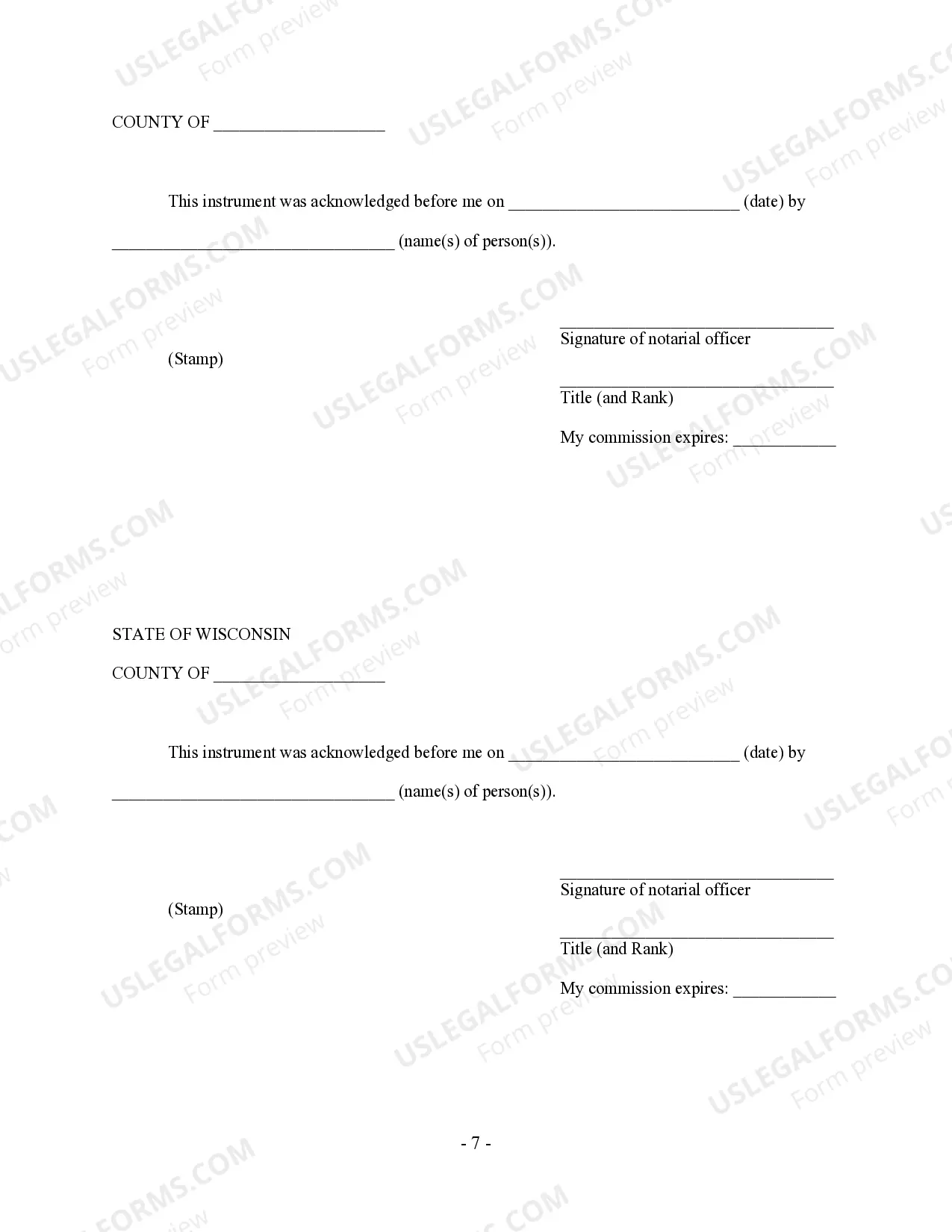 Preview Wisconsin Prenuptial Premarital Agreement without Financial Statements