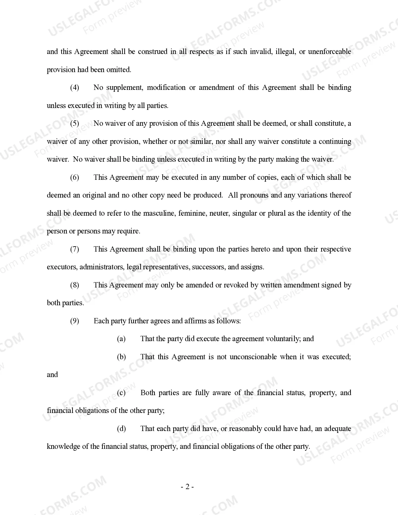 Preview Amendment to Prenuptial or Premarital Agreement