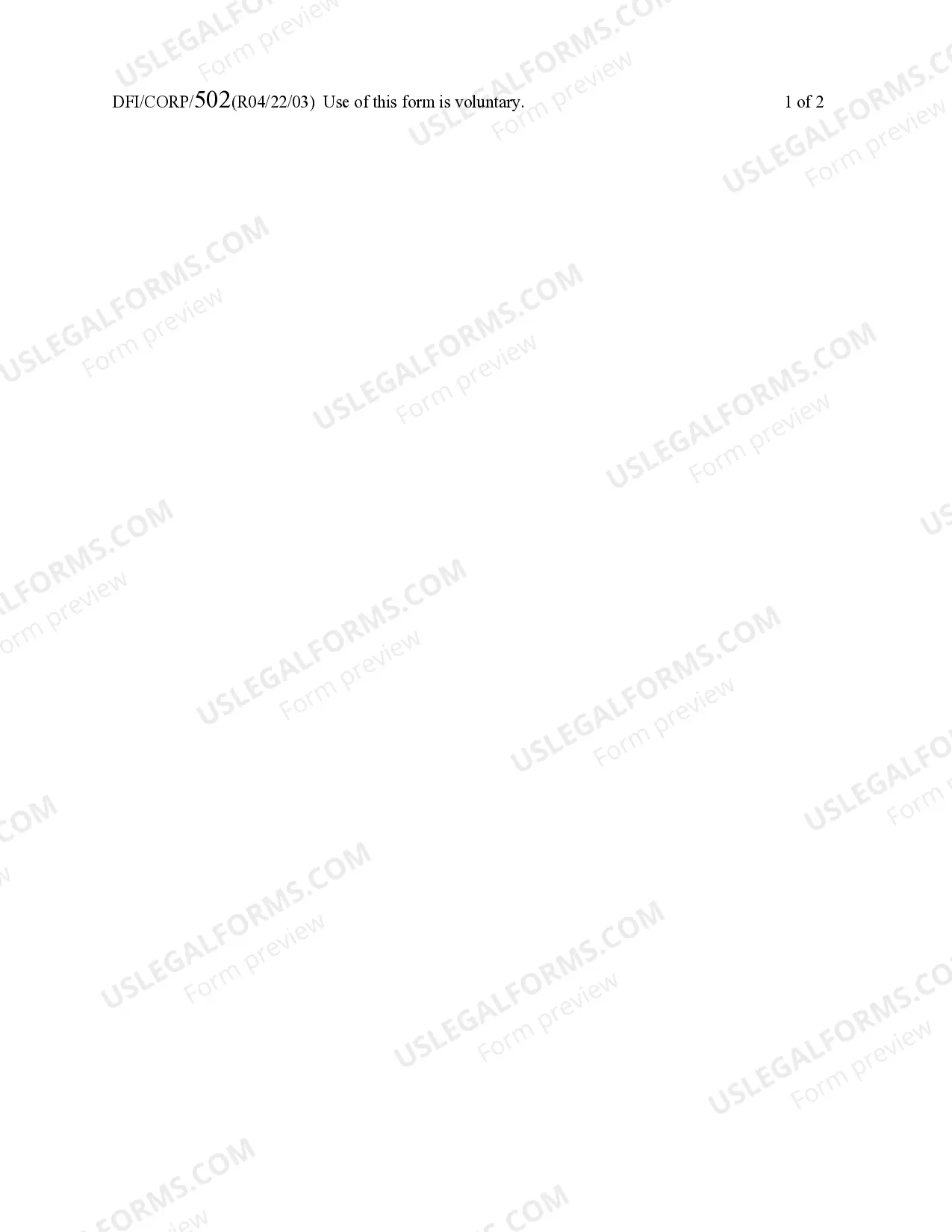 Preview Wisconsin Articles of Organization for Domestic Limited Liability Company LLC