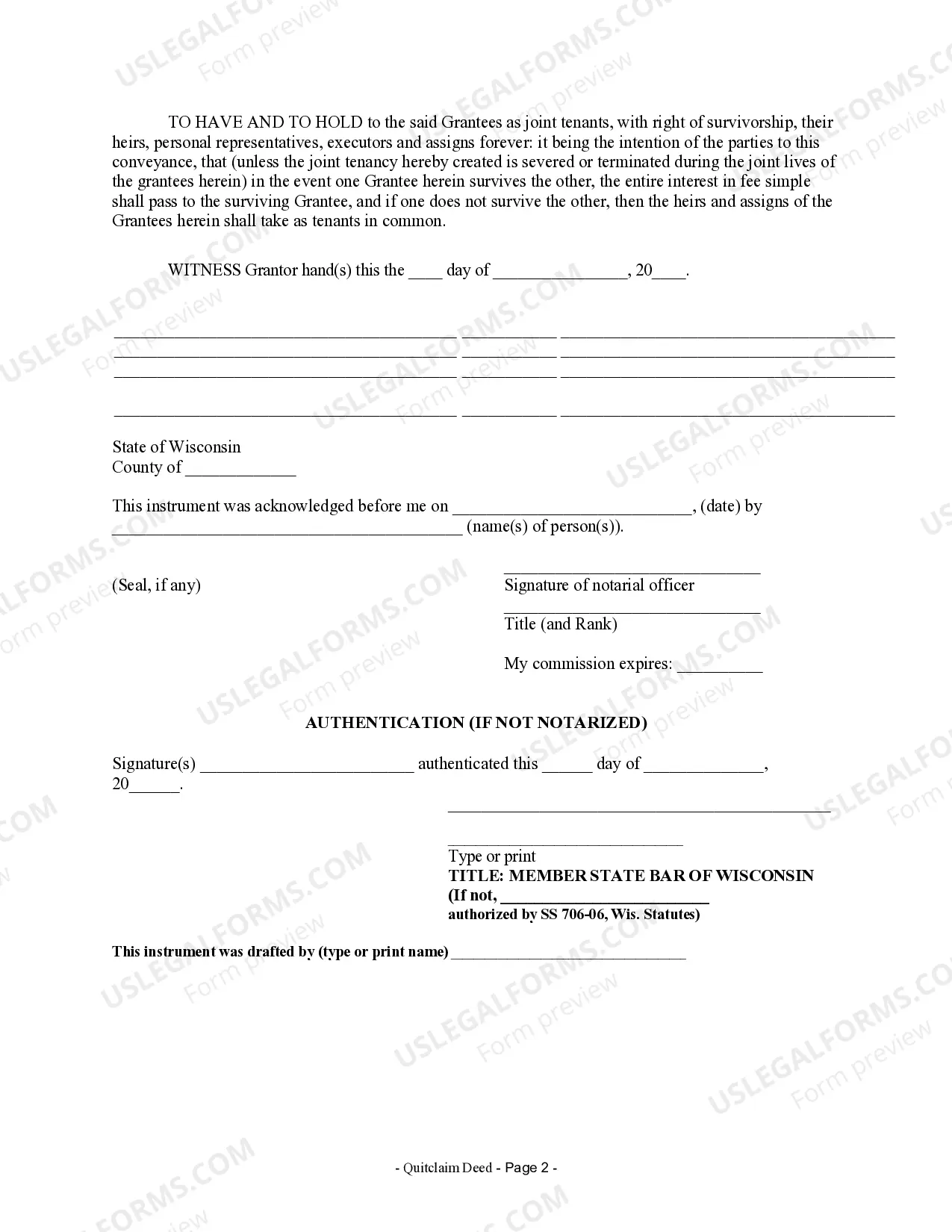 Preview Quitclaim Deed from Individual to Husband and Wife