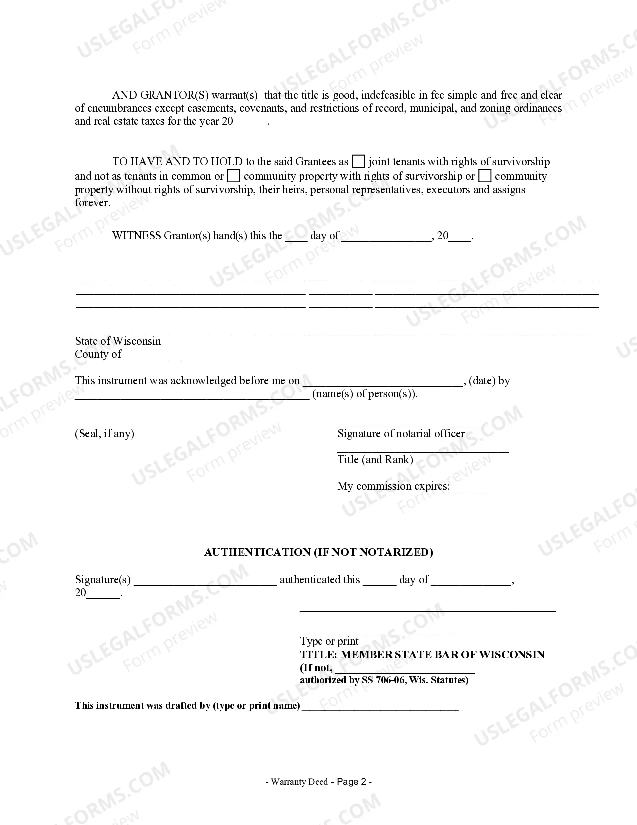 Preview Warranty Deed from Individual to Husband and Wife