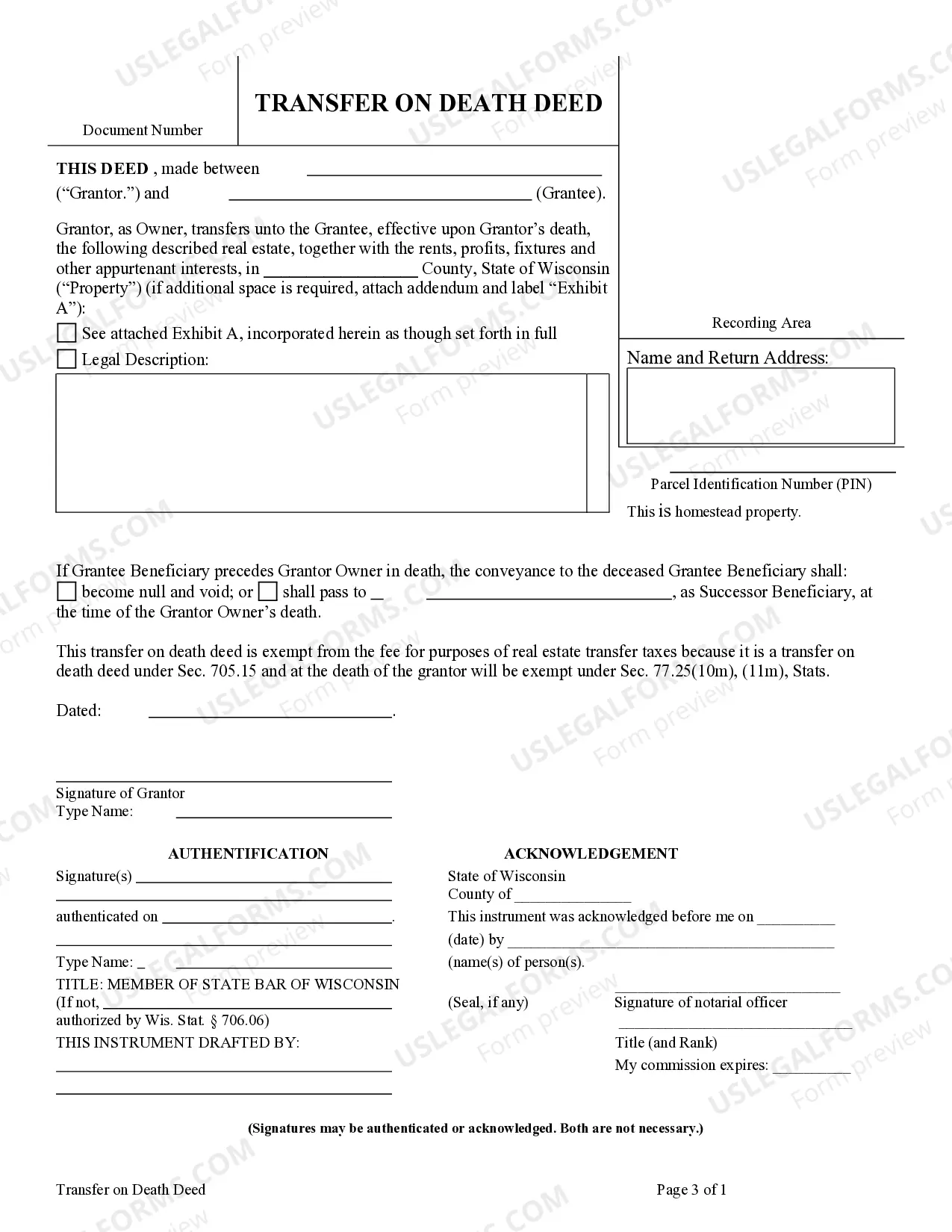 Preview Transfer on Death Deed or TOD - Beneficiary Deed from Individual to Individual includes Alternate Beneficiary Provision
