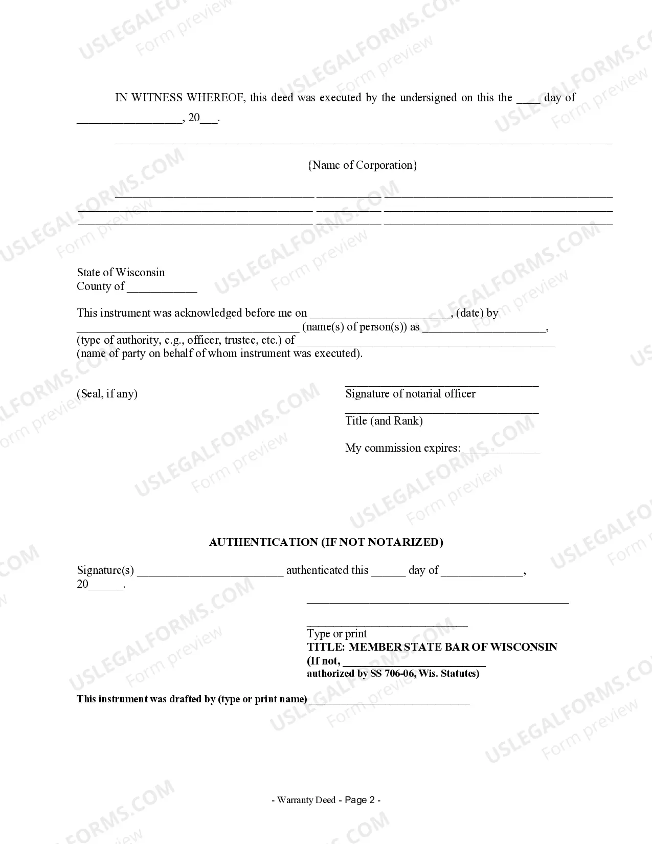 Preview Warranty Deed from Corporation to Individual