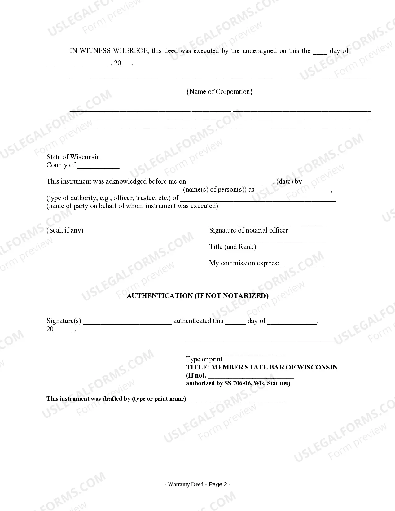 Preview Warranty Deed from Corporation to Corporation