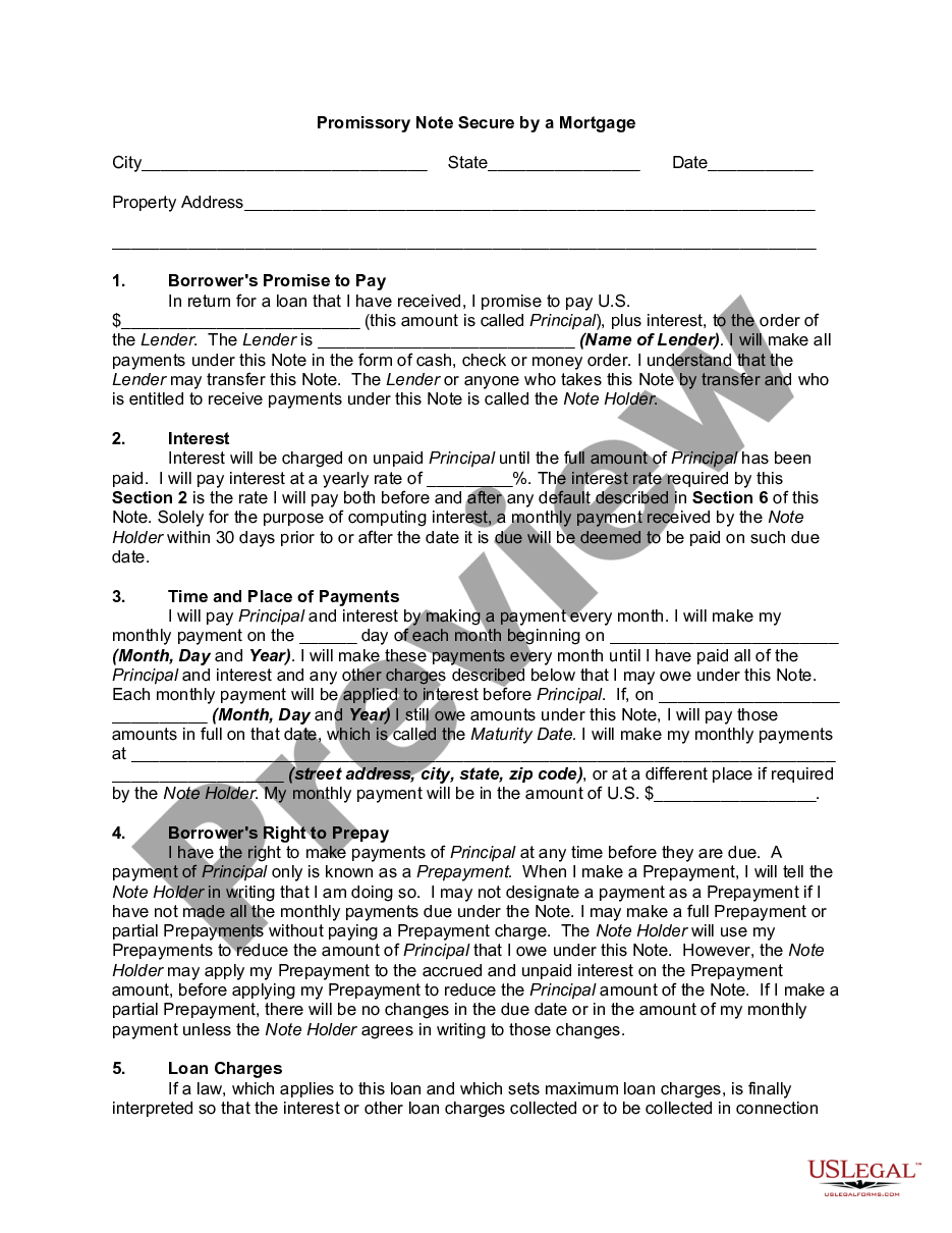 Wisconsin Promissory Note Template With Amortization Schedule US