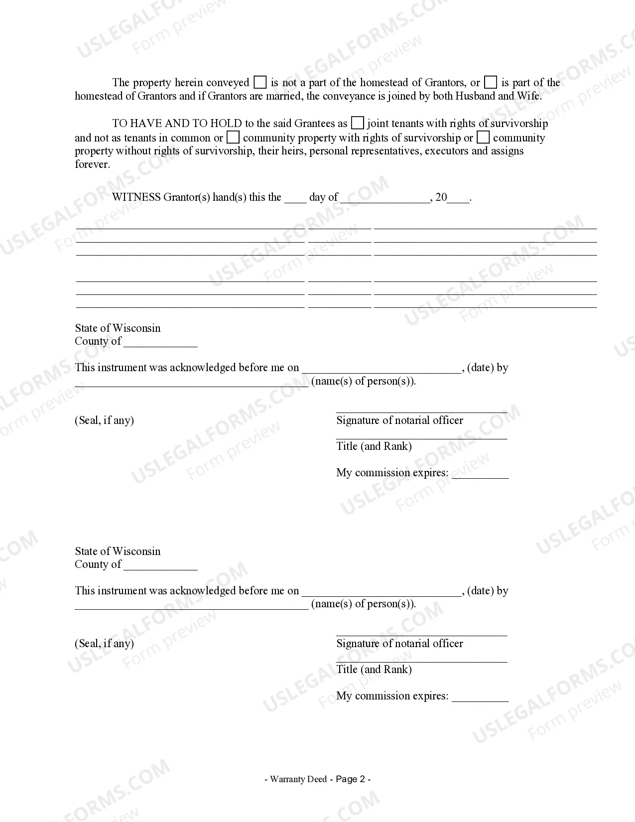 Preview Warranty Deed from Husband and Wife to Husband and Wife