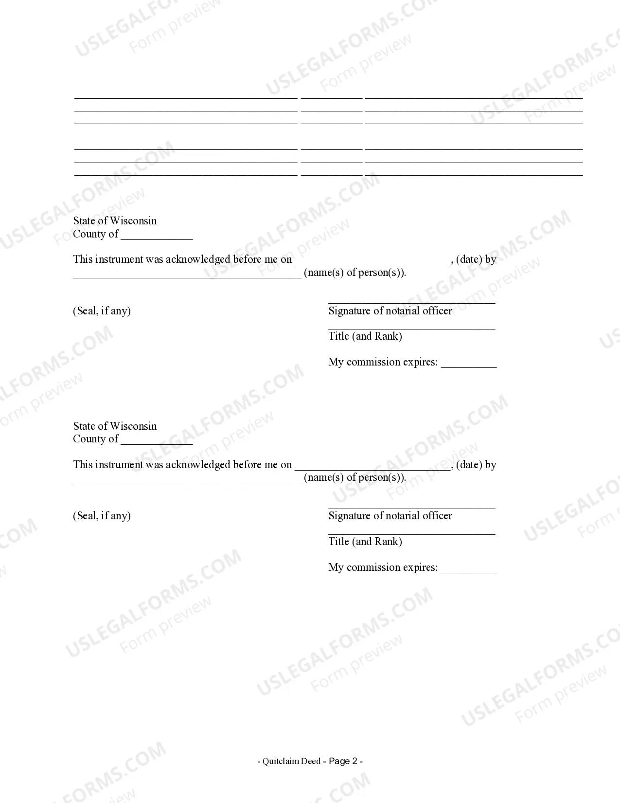Preview Quitclaim Deed from Husband and Wife to an Individual
