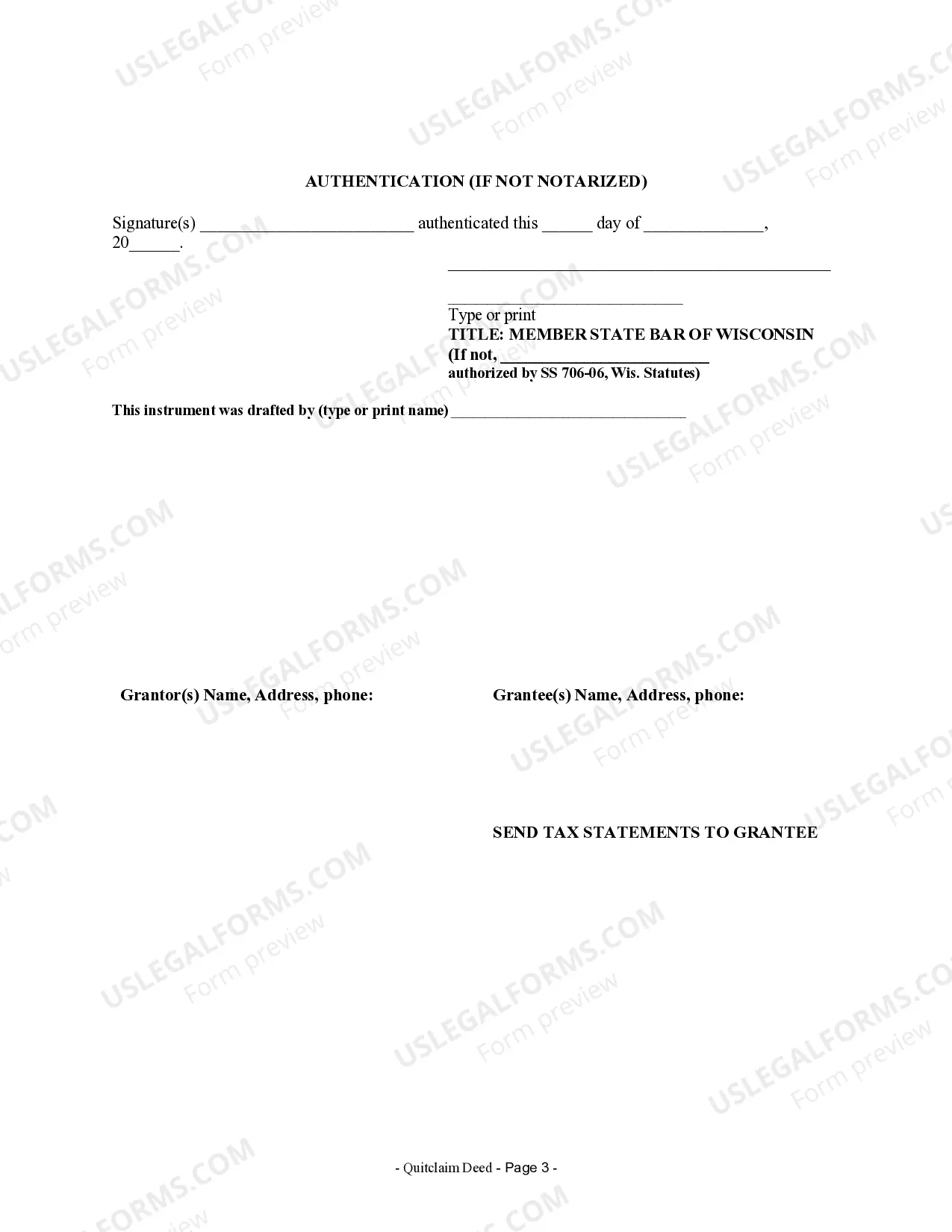 Preview Quitclaim Deed from Husband and Wife to an Individual