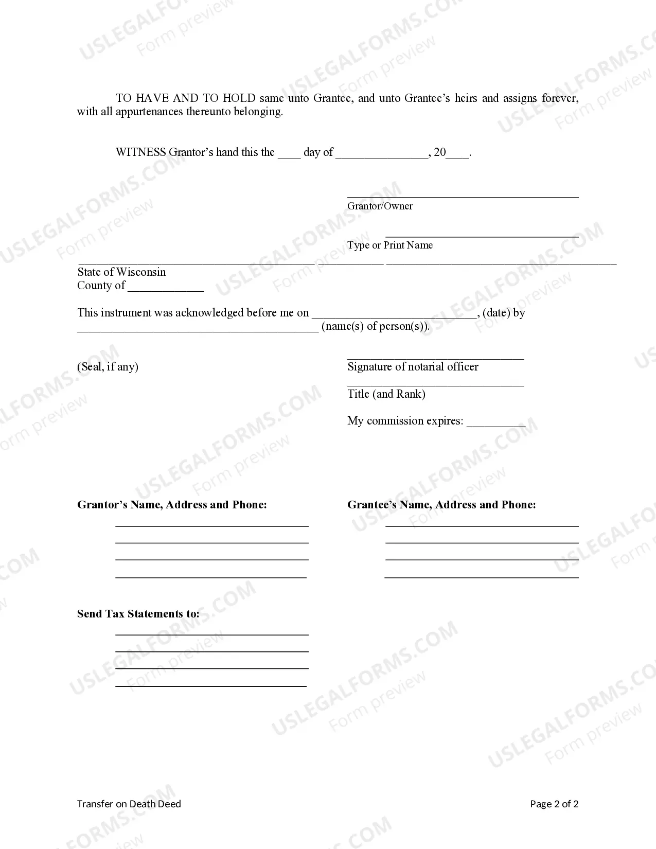 Preview Transfer on Death Deed or TOD - Beneficiary Deed for Individual to Individual