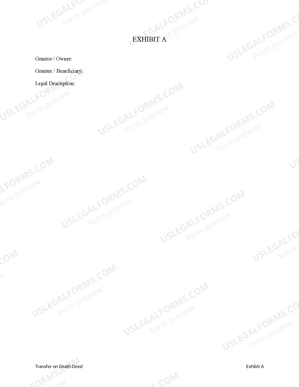 Preview Transfer on Death Deed or TOD - Beneficiary Deed for Individual to Individual