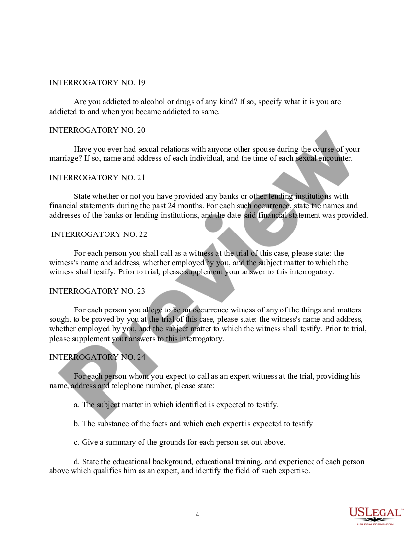 Wisconsin Discovery Interrogatories From Plaintiff To Defendant With   4 