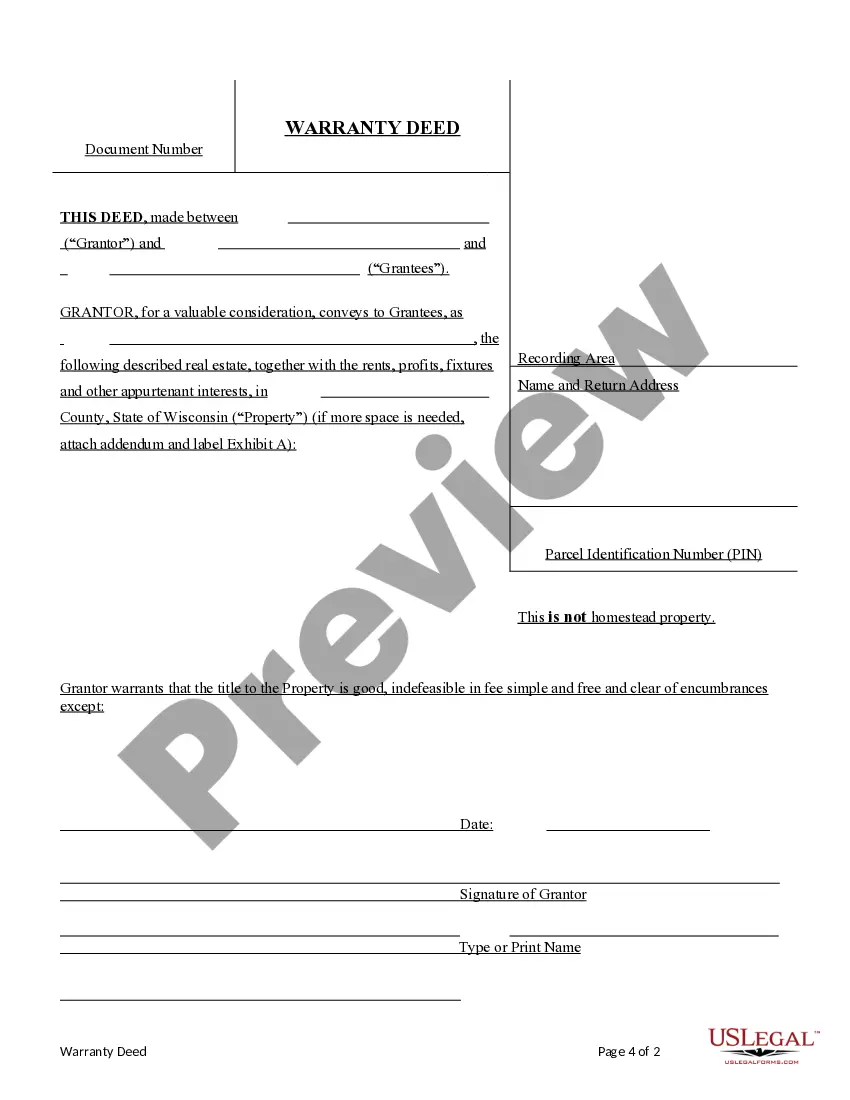 Preview Warranty Deed from an Individual to two Individuals.