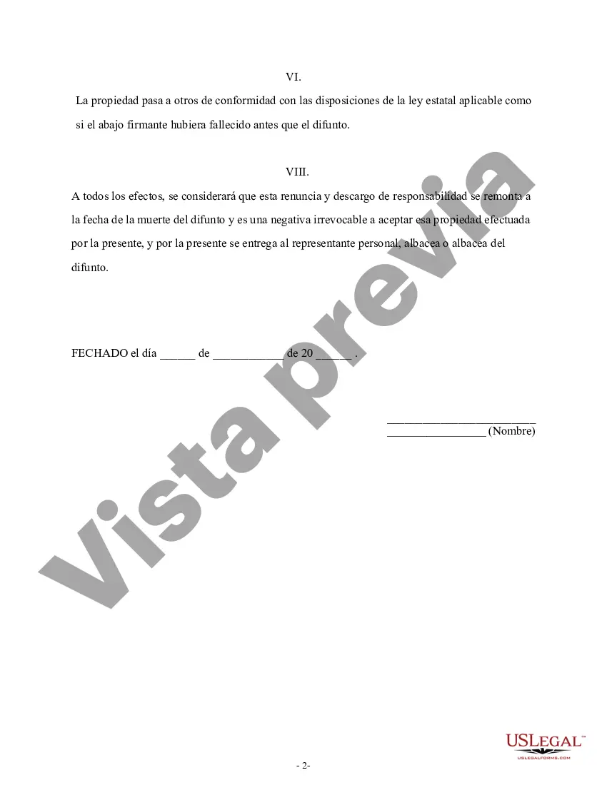 Preview Renuncia y renuncia de tenencia conjunta o interés de tenencia