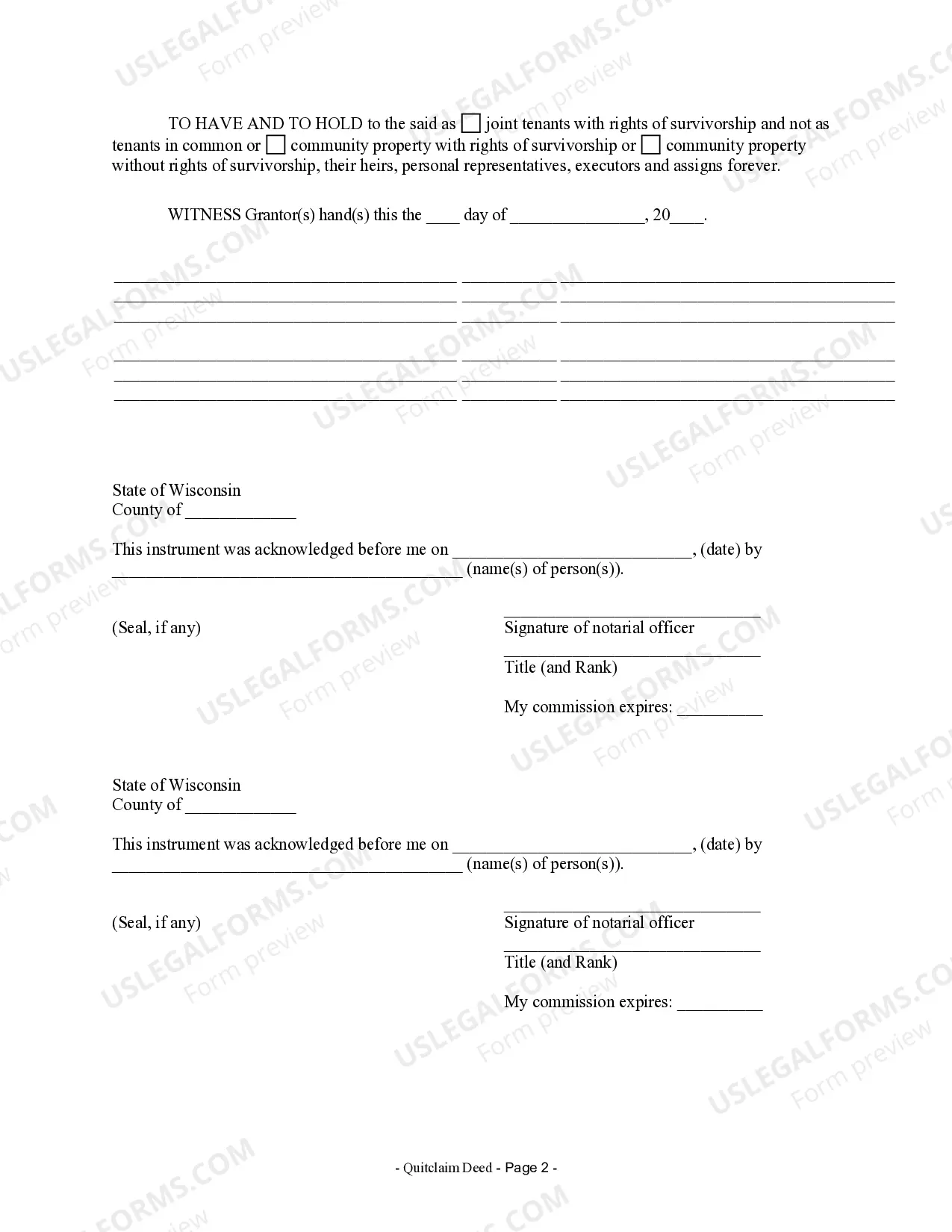 Preview Quitclaim Deed by Two Individuals to Husband and Wife