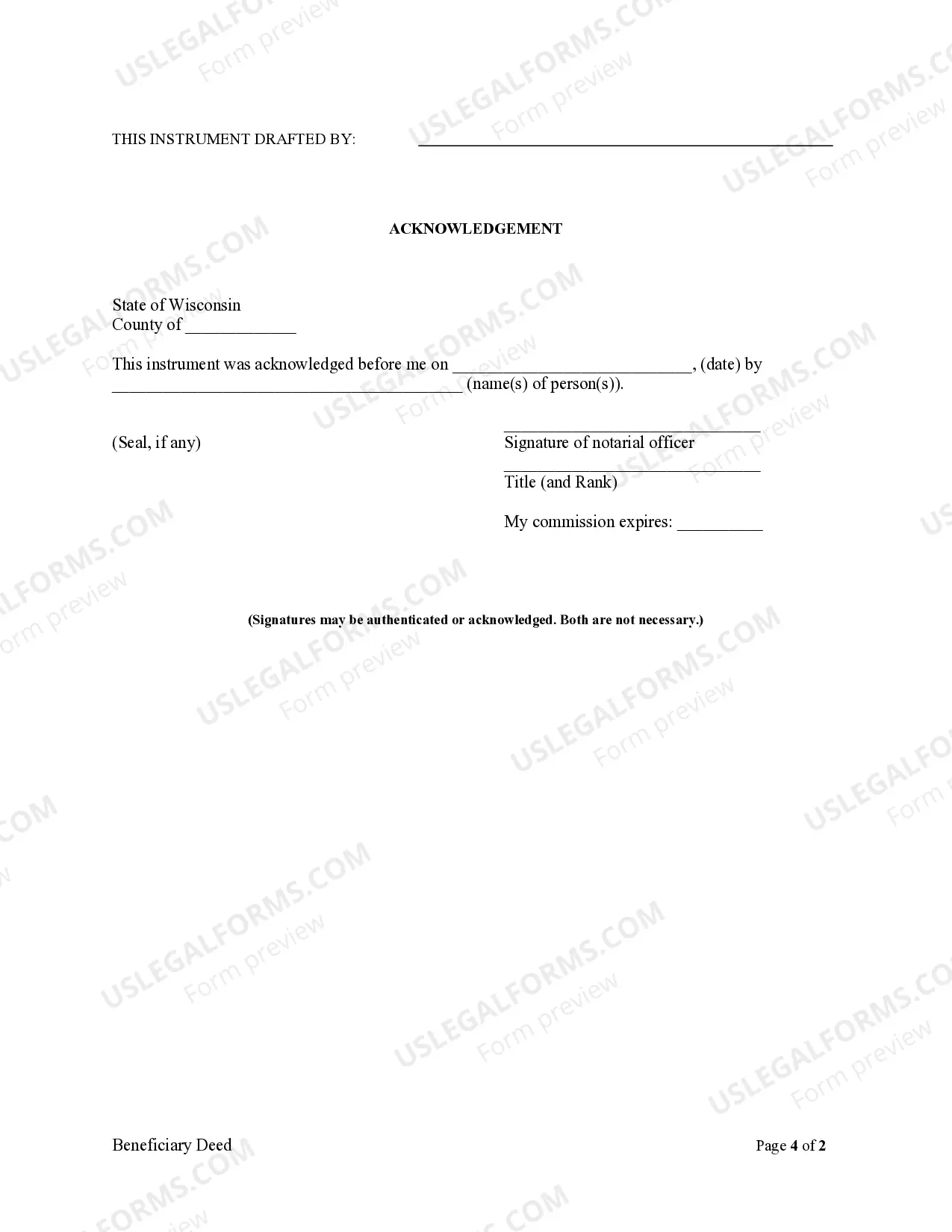 Preview Transfer on Death Deed or TOD - Beneficiary Deed from Two Individuals to an Individual