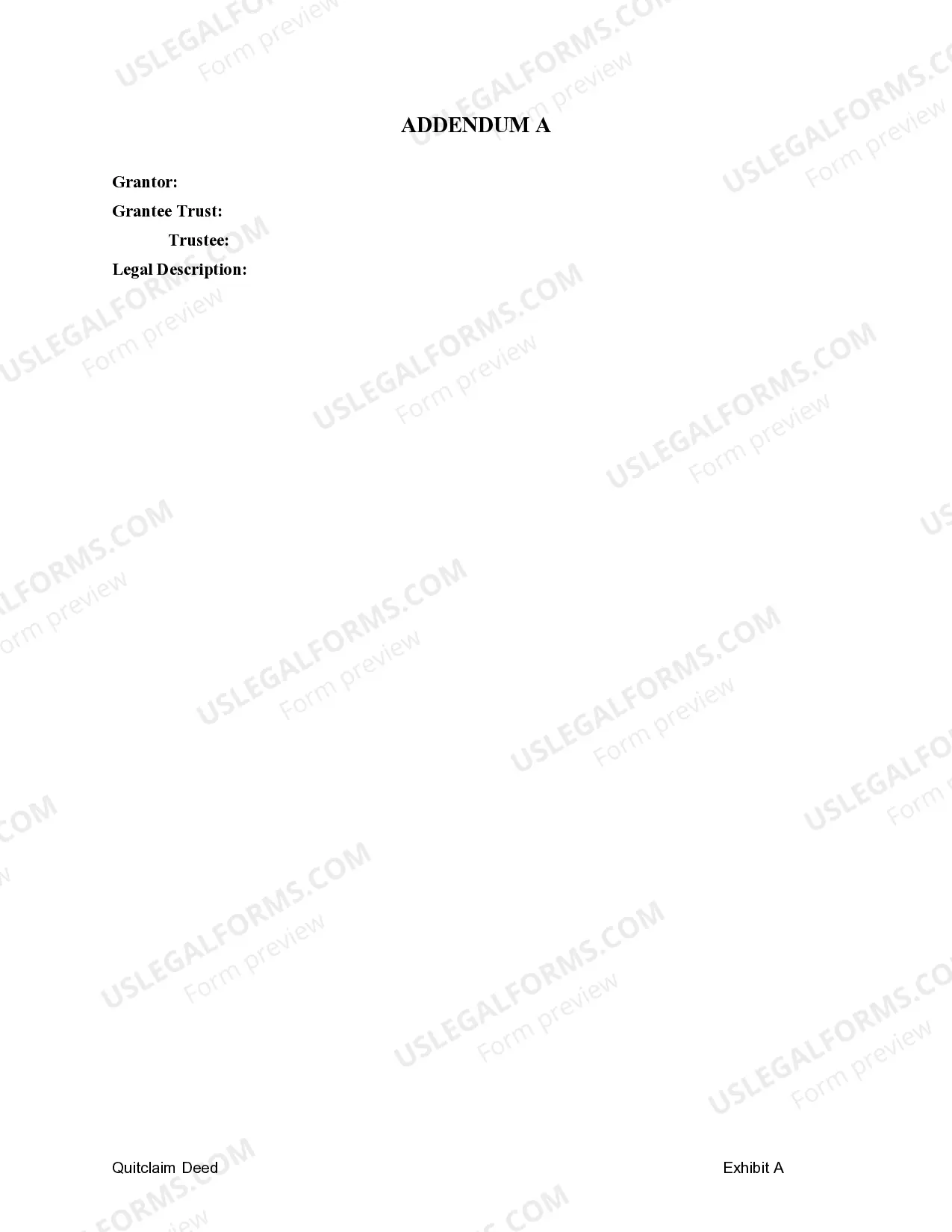 Preview Quitclaim Deed from Individual to Trust