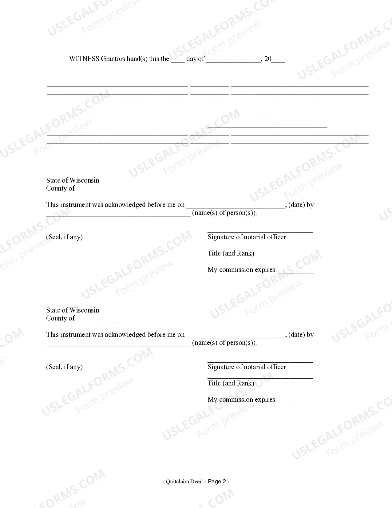 Preview Quitclaim Deed by Two Individuals to LLC