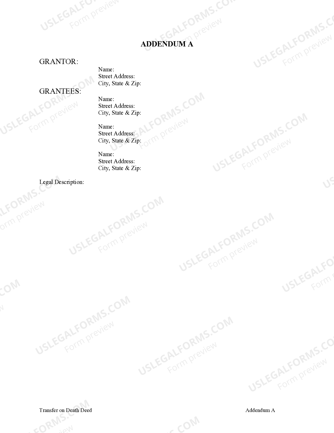 Wisconsin Transfer on Death Deed or TOD - Transfer Death Form | US ...