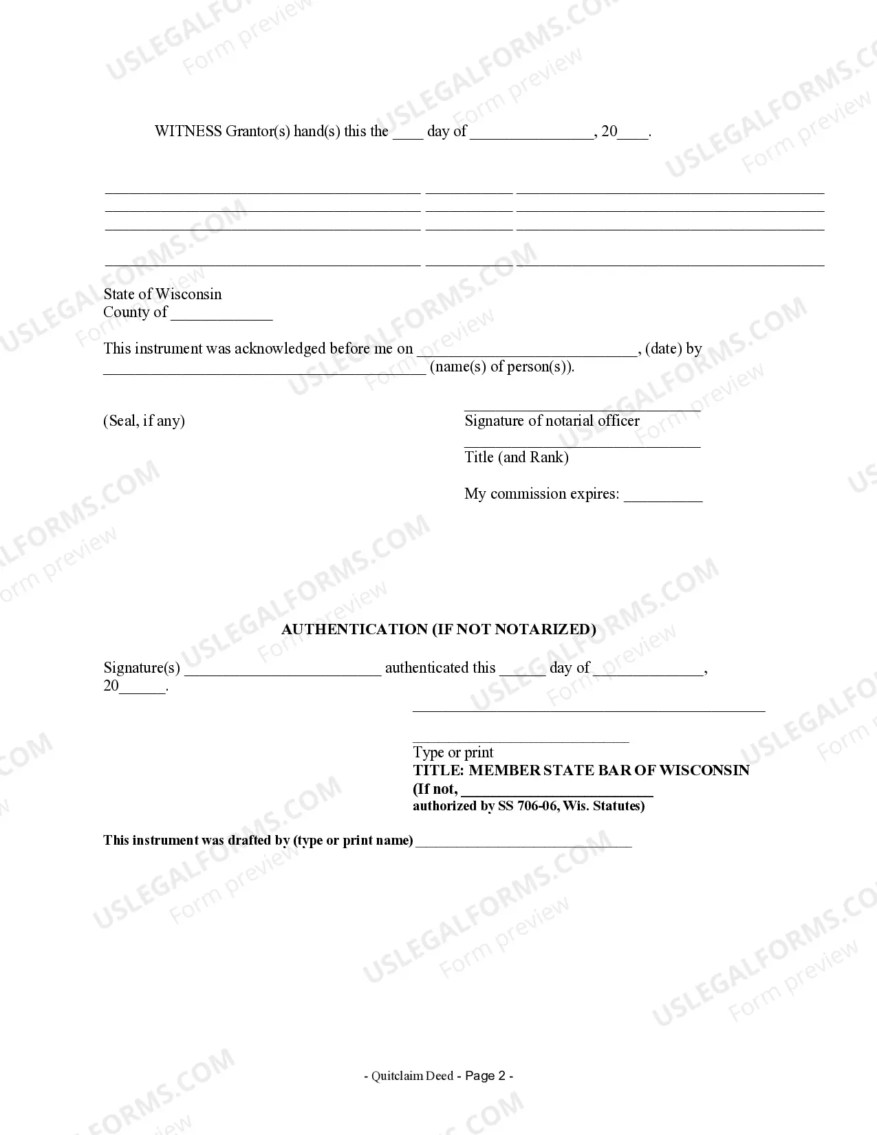 Preview Quitclaim Deed from Individual to Corporation