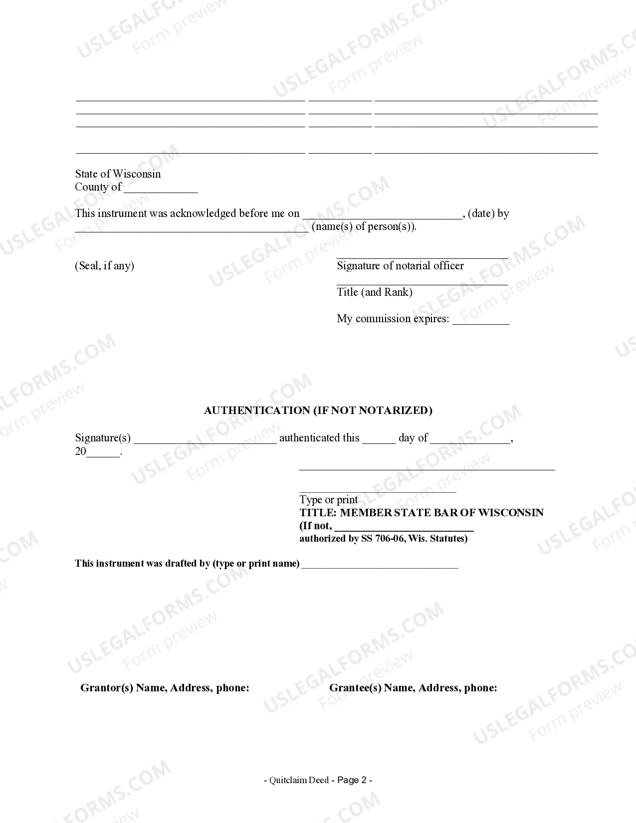 Preview Quitclaim Deed from Individual to LLC