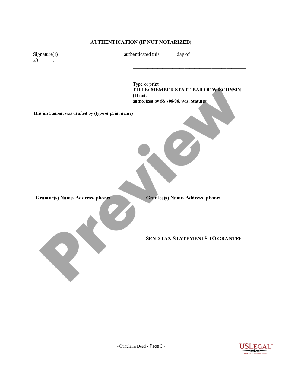 page 2 Quitclaim Deed from Husband and Wife to Corporation preview