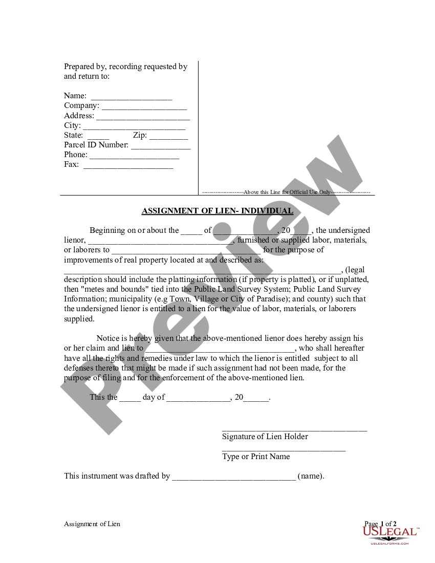 assignment of judgment lien